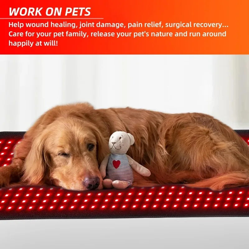 Full Body, 71"x31" Red Light Blanket Infrared Light Therapy Heating Pad Super Large 1280 LEDs 660nm&850nm