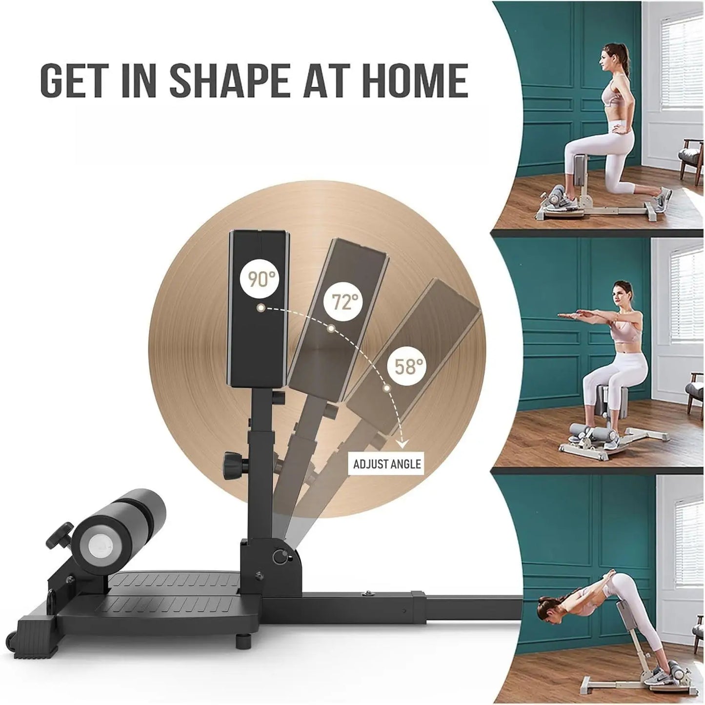 H-Multi-Function Deep Bench Home Gym Workout Station Leg Exercise Machine-No assembly required - Easy to store - Space-saving