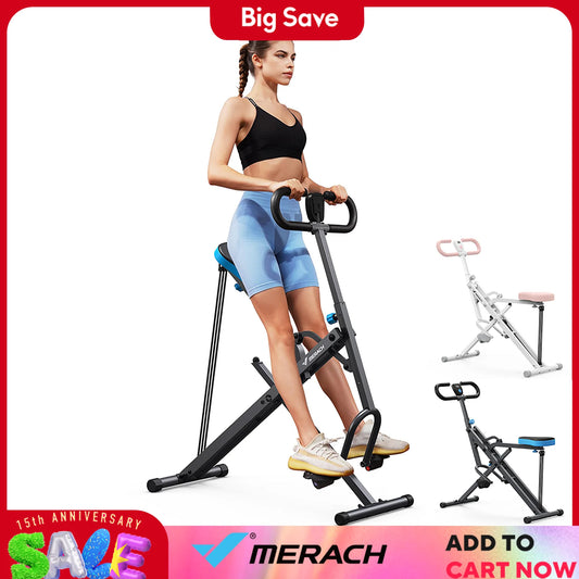 MERACH Squat Machine 2in1 Squat Rowing Machine Easy Setup Foldable Exercise Equipment Glute Trainer Machine Glutes Leg Home Fit
