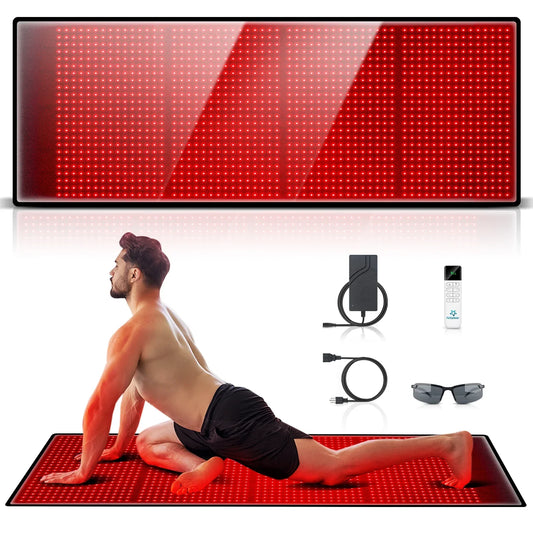 1440 LEDs Red Infrared Light Therapy Mat 660nm850nm Near Infrared Light Device Large Pad 76"x 24"For Body Pain Relief Power 160W