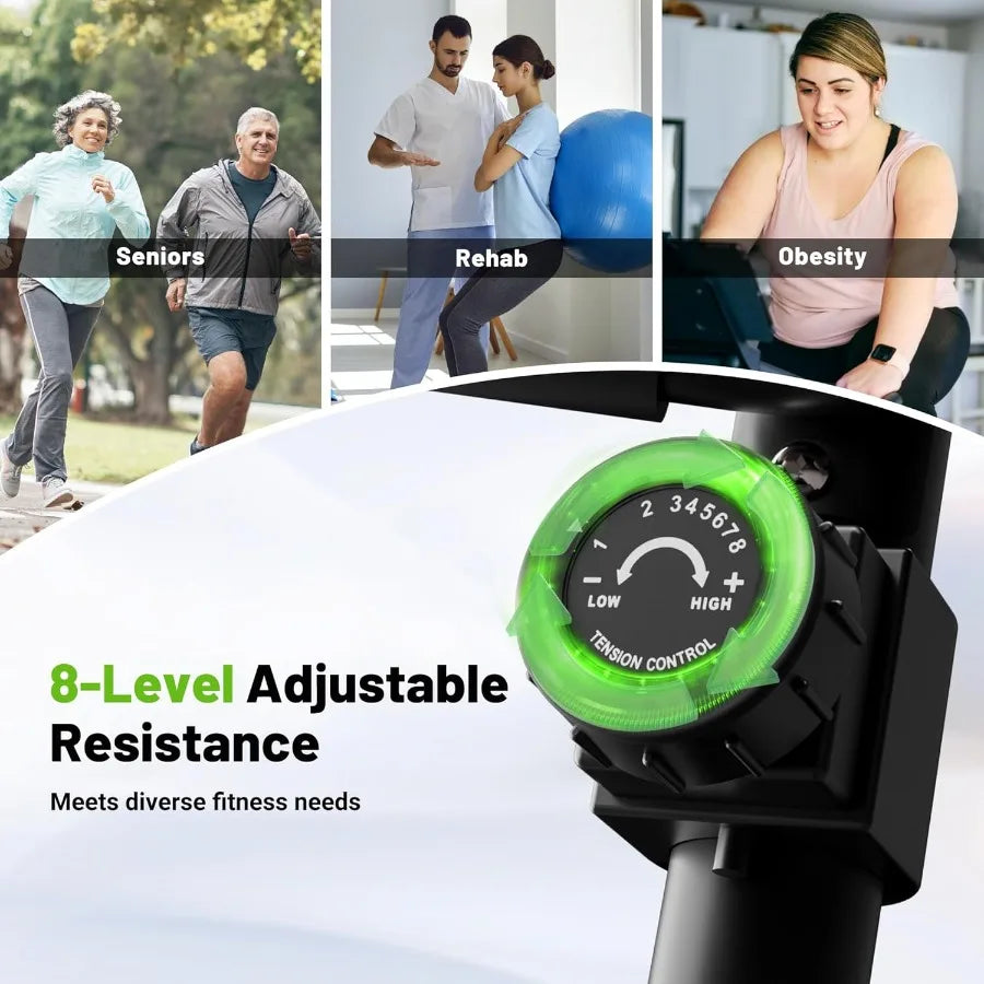 Caromix Recumbent Exercise Bike for Adults Seniors Stationary Bike for Home with Comfortable Seat and Heart Rate Handle Magneti