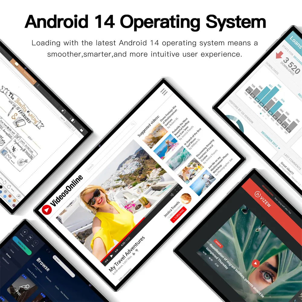 2025 Global Version New Original P60Pro Tablets Android 14 Tab 16GB+1TB 20000mAh High-end 5G Dual SIM Tablet PC With keyboard