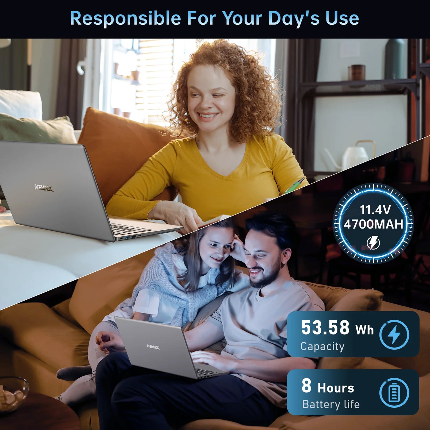 ACEMAGIC Gaming Notebook AMD Ryzen 7 5700U(Beat i7-1265U)Backlit Laptop Keyboard RAM 16GB NVME SSD 512GB 16.1" Full HD 1920x1080