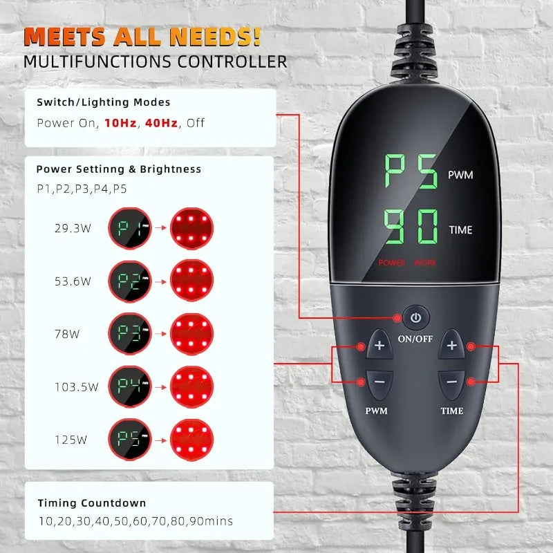 Full Body, 71"x31" Red Light Blanket Infrared Light Therapy Heating Pad Super Large 1280 LEDs 660nm&850nm