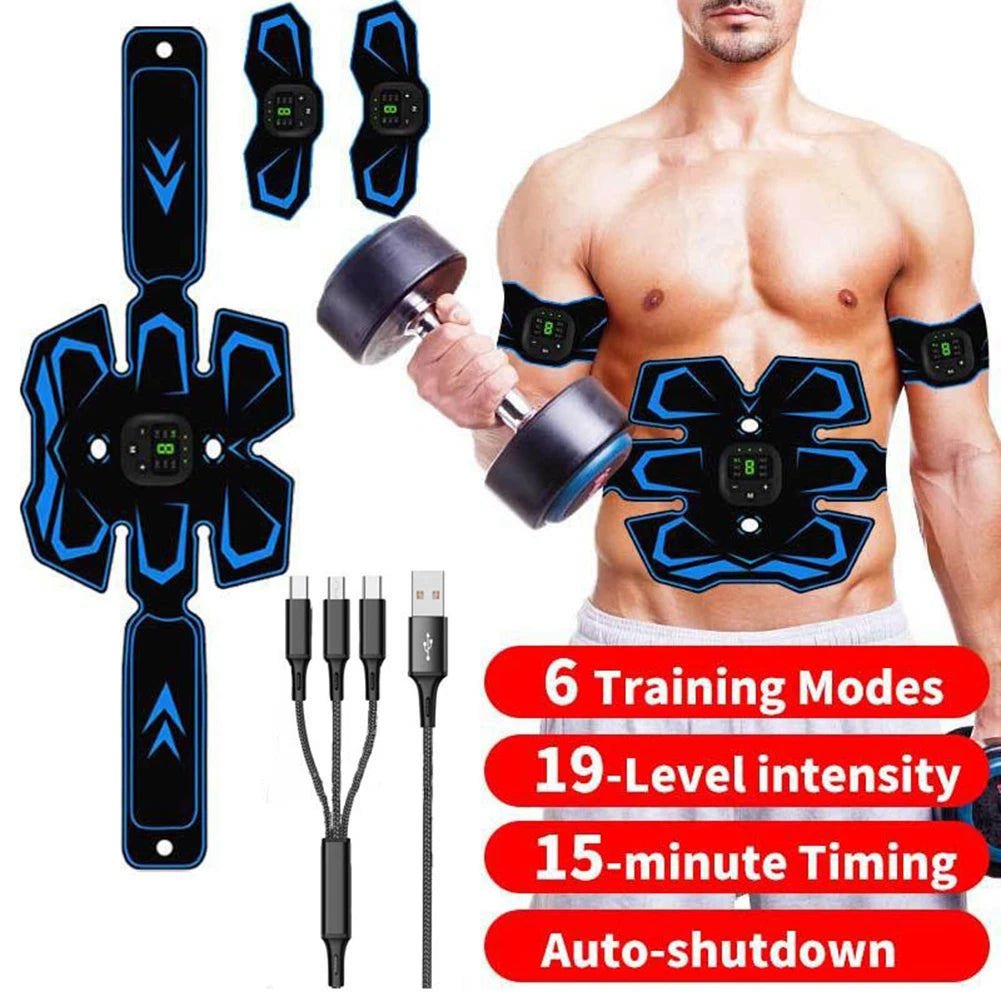 EMS Abdominal Training Device LED Display Electric Smart Trainer Belt USB Rechargeable Ab Sport Exercise Belt for Men and Women