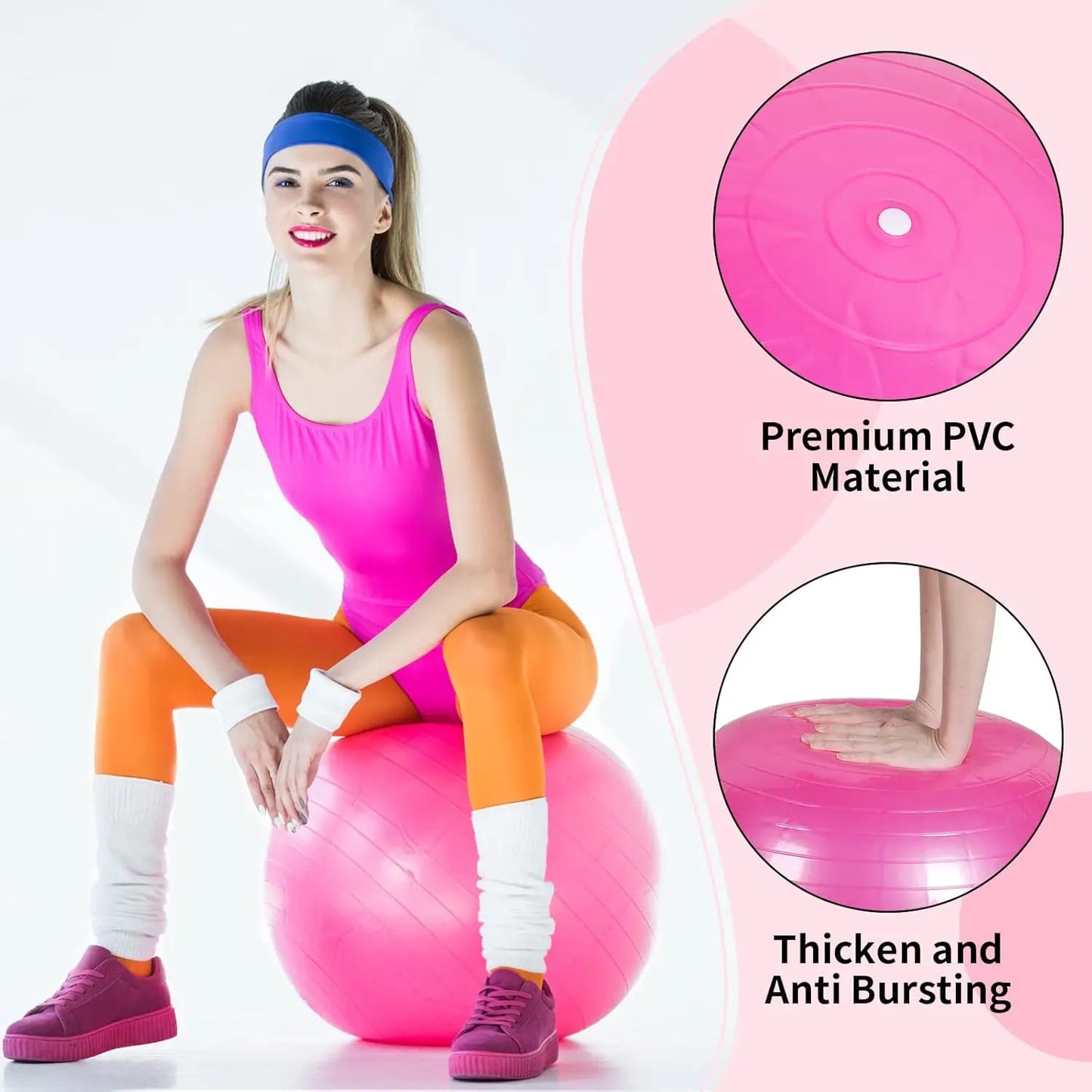 10 Pcs Pilate Ball Exercise Ball Bulk Yoga Ball for Fitness Pregnancy Birthing, Core Ball Chair Workout Equipment with Pump and
