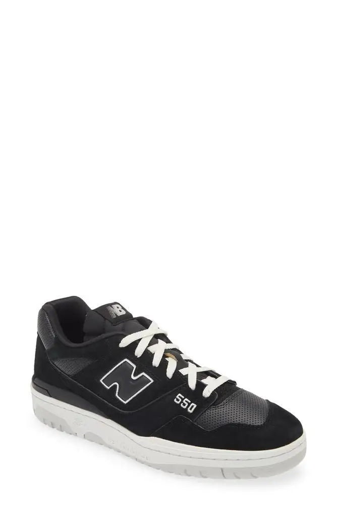 New Balance 550 Unisex Black White Basketball Sneakers Sports Footwear for Men and Women