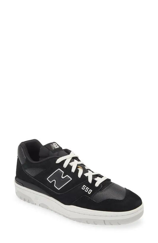 New Balance 550 Unisex Black White Basketball Sneakers Sports Footwear for Men and Women