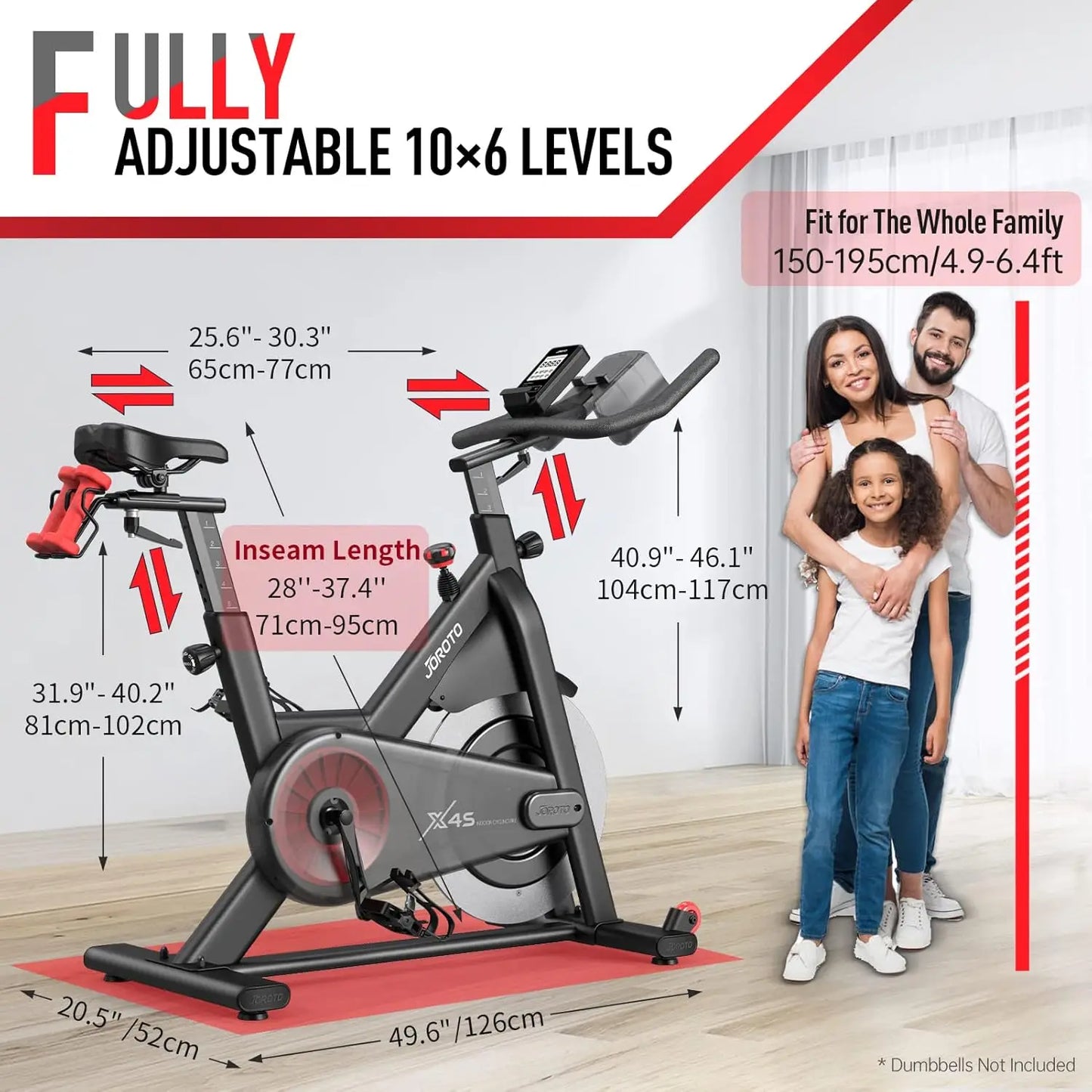 Exercise Bike, X4S-Dual Solid Flywheels Bluetooth Stationary Indoor Cycling Bike with Readable 100 Levels Magnetic Resistance