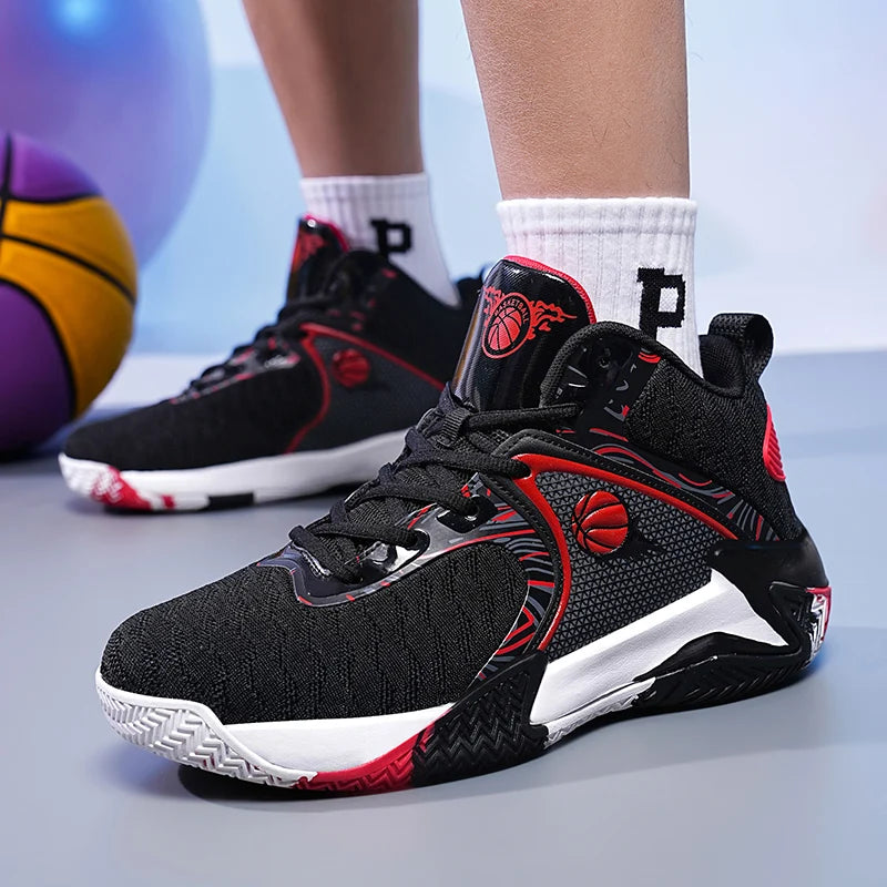 Men's basketball shoes, lightweight and breathable sports shoes, anti slip sports shoes, running and walking shoes