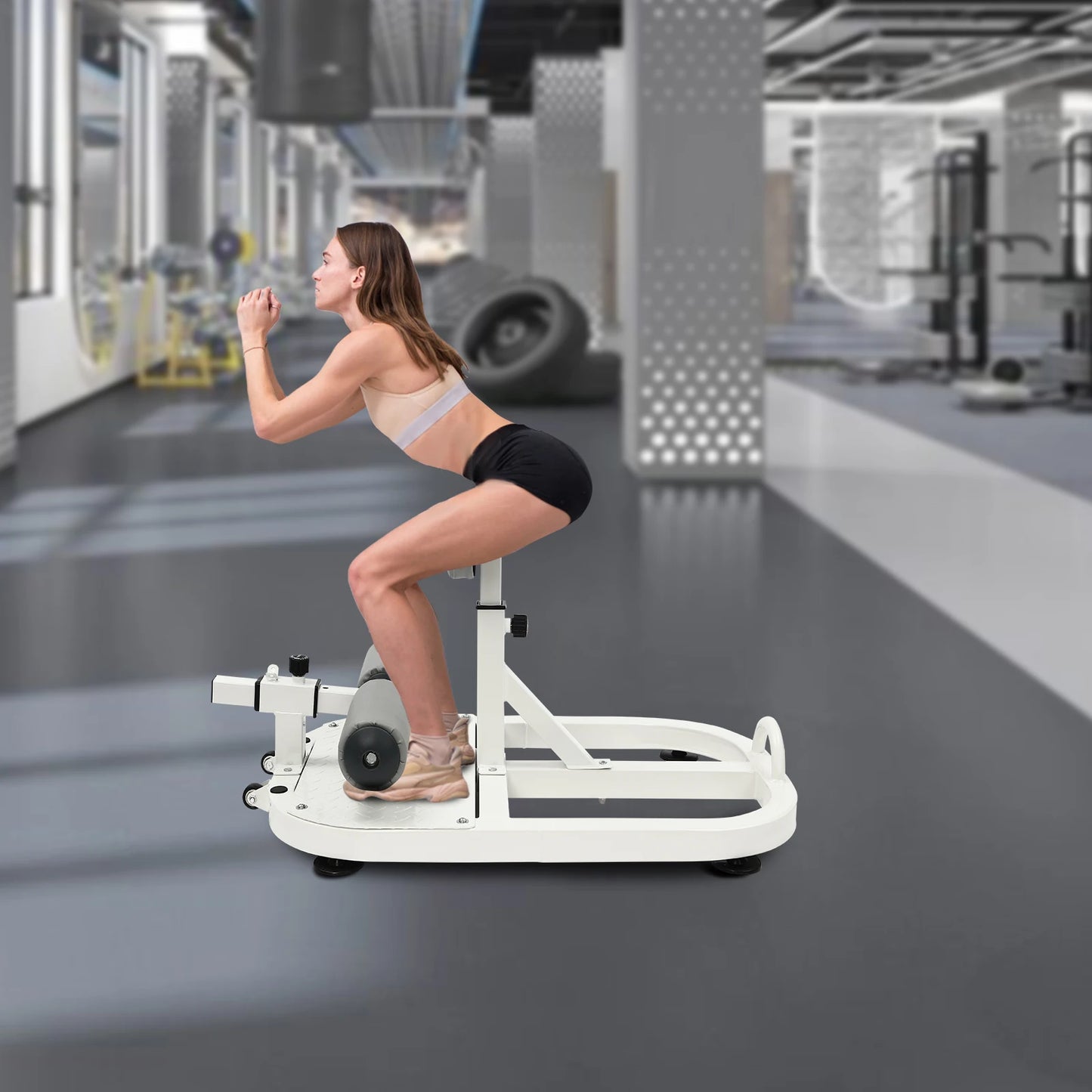 Foldable Multi-Function Deep Squat Bench, Home Gym Workout Station Leg Exercise Machine, Multifunctional Fitness Equipment
