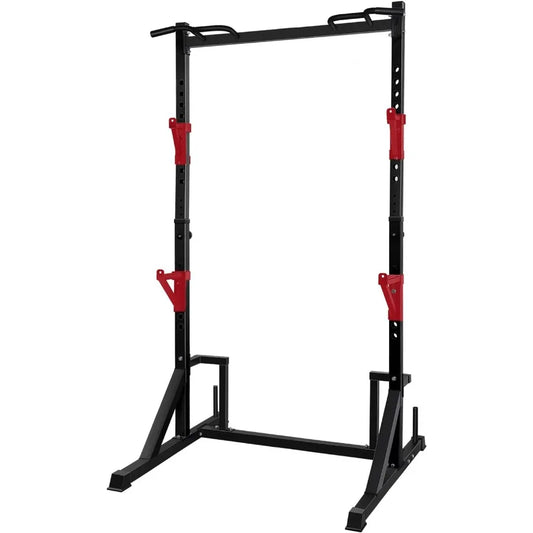 Multifunction Power Rack with Pull Up Bar for Home Gym: Heavy Capacity Adjustable Squat Stand Rack with Durable Cage Design for