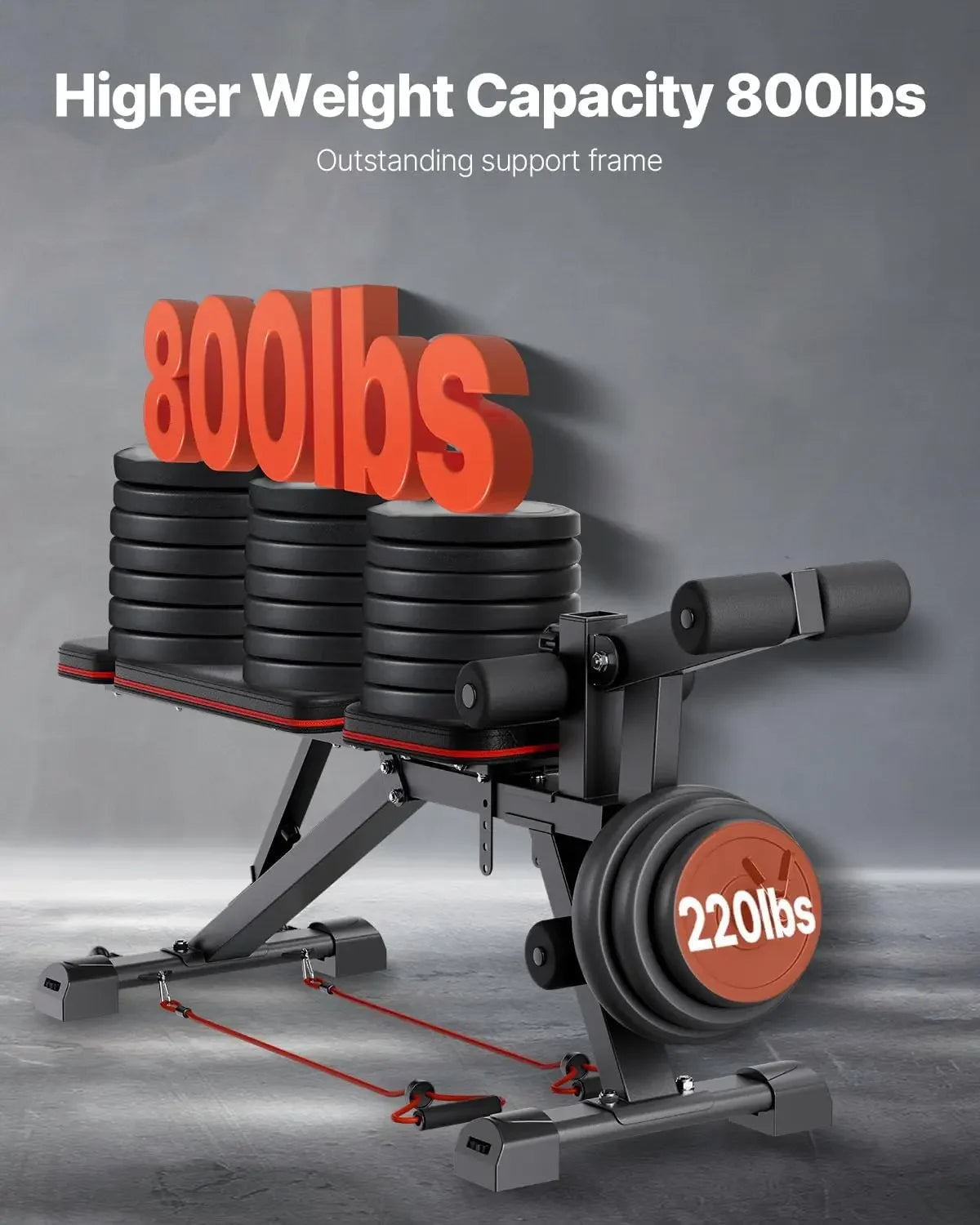 Weight Bench, 800lbs Adjustable Weight Bench Press for Full Body Workout, Exercise Sit up Bench for Home Gym Strength Training,