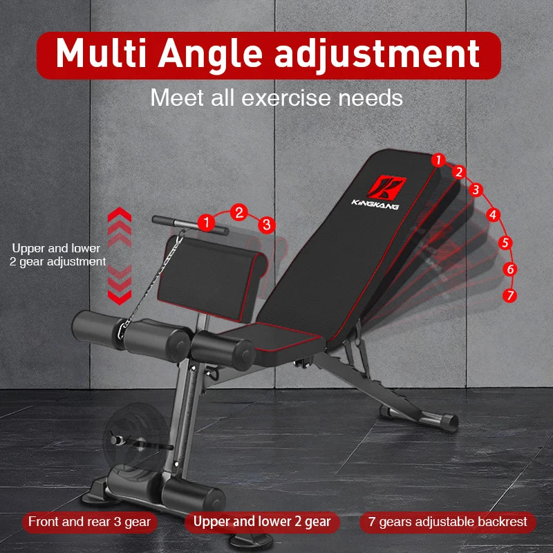 Multi-functional dumbbell bench and push rack combination, adjustable weight bench - practical fitness bench for exercise