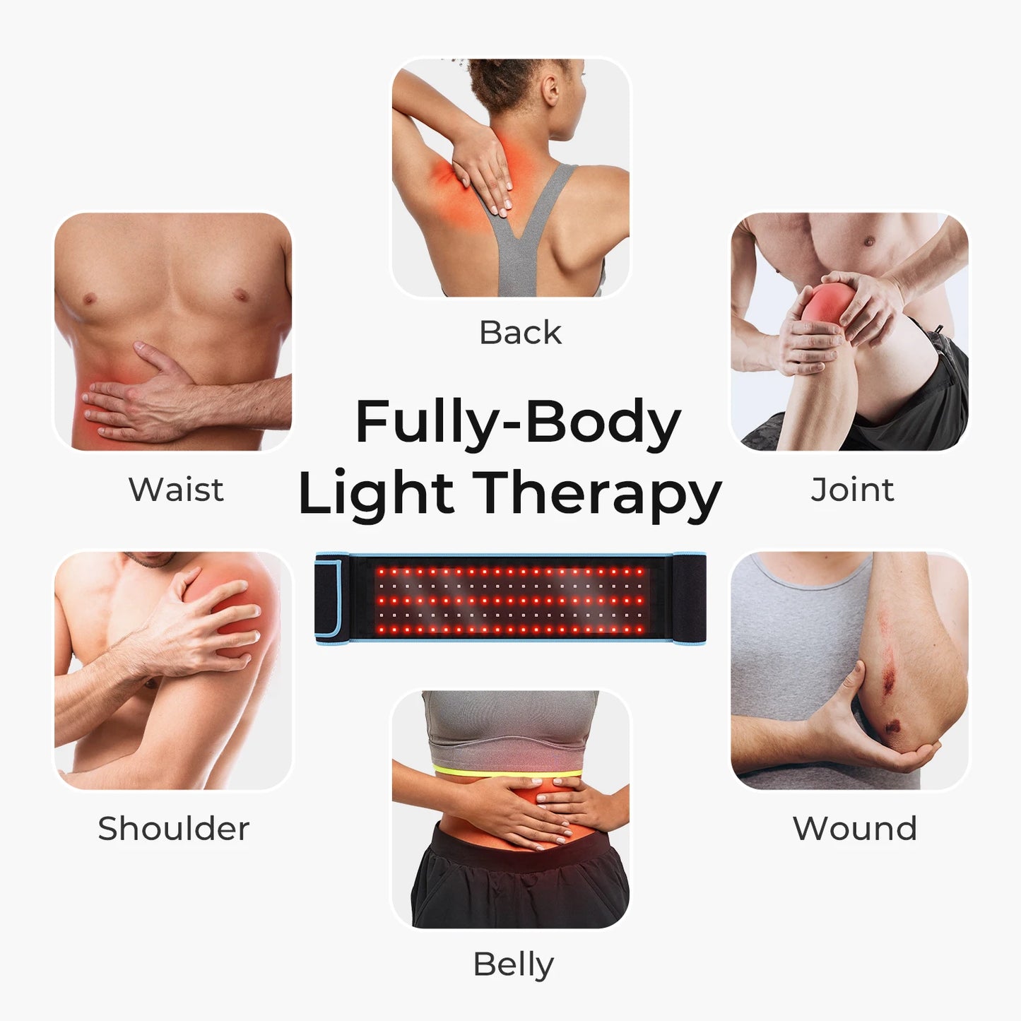 Red Light Therapy Belt LED Red Light Shoulder Back Waist Pain Relief Therapy Pad Infrared light Device Muscles Recover