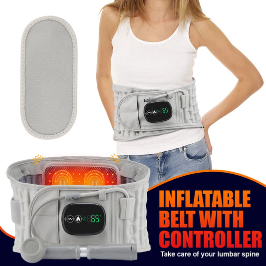 UK Inflatable Waist Brace Waist Fixed Belt Red Light Heating Vibration Massage Belt for Male and Female Air Traction Device