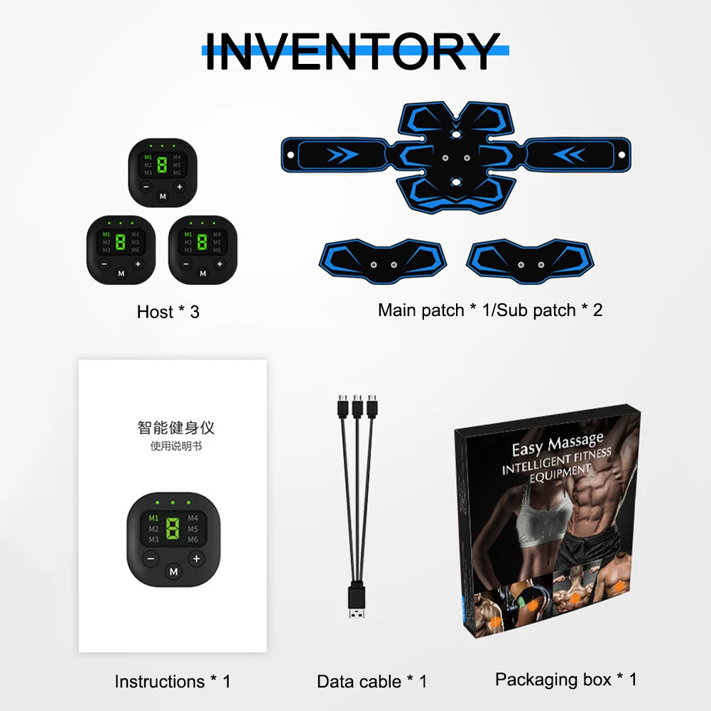 EMS Abdominal Training Device LED Display Electric Smart Trainer Belt USB Rechargeable Ab Sport Exercise Belt for Men and Women