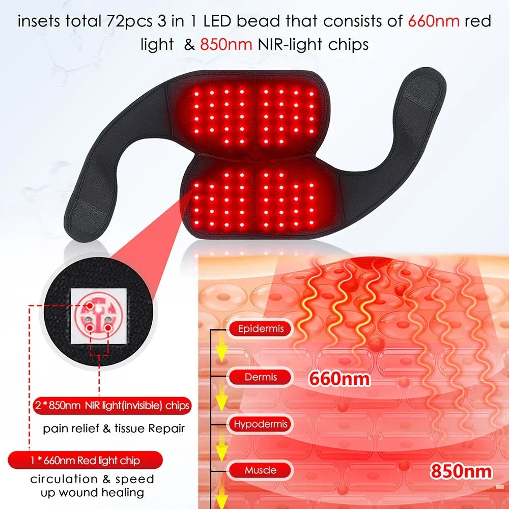 Red Light Therapy Electric Heating Knee Massage Pad Massage Leg Joint Warming Shoulder Elbow Skin Care Support Knee Pain Relief