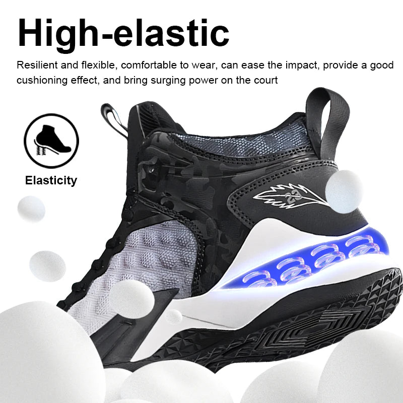 Men's Basketball Shoes Breathable Non-Slip Sneakers Fashionable Sports