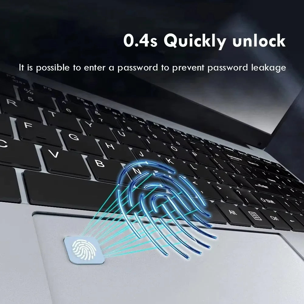 Windows 11 Pro 15.6" Laptop Computer Intel Celeron N4000 16GB DDR 1TB SSD Laptops Office Computer PC Fingerprint Unlock Notebook