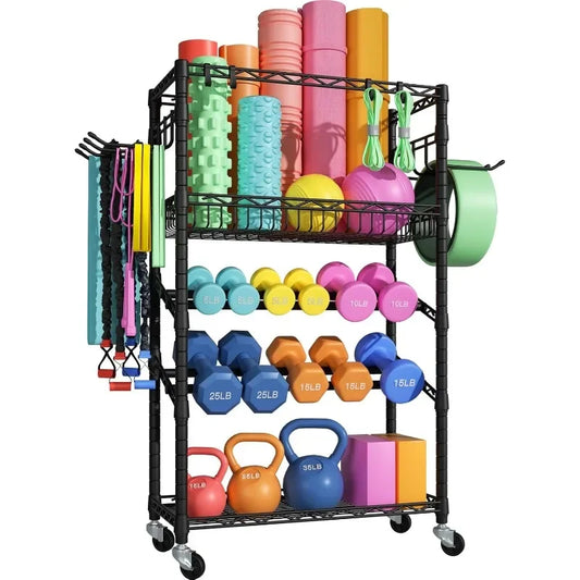 HOME.Portable Home Gym Organizer, Yoga Mat Organizer and Gym Weight Rack Organizer
