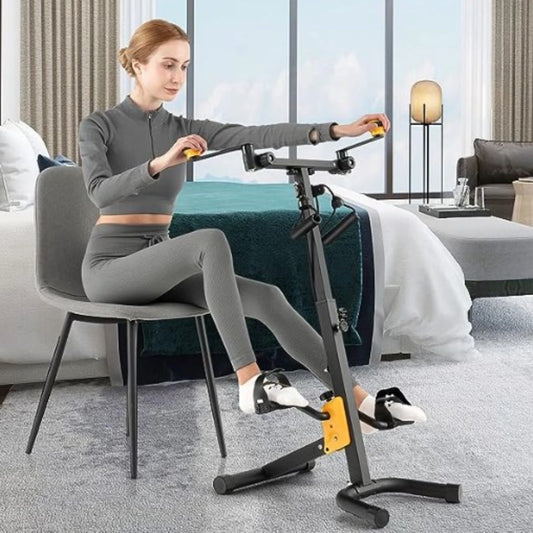 Professional Foldable Exercise Bike for Rehabilitation & Full-Body Training - 8-Level Adjustable Height,Rotatable Handles