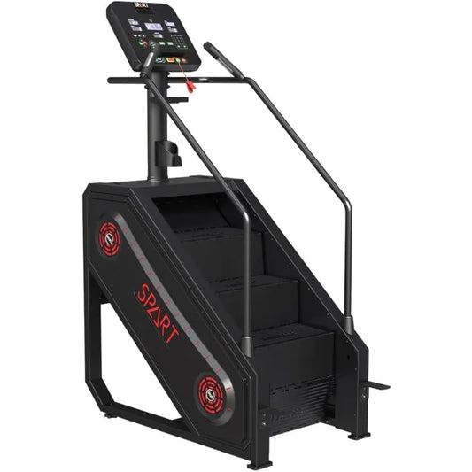 Black Stair Stepper Machine, Commercial Stair Climber with LED Screen, Stair Exercise Machine with 15 Speed Levels, Speake