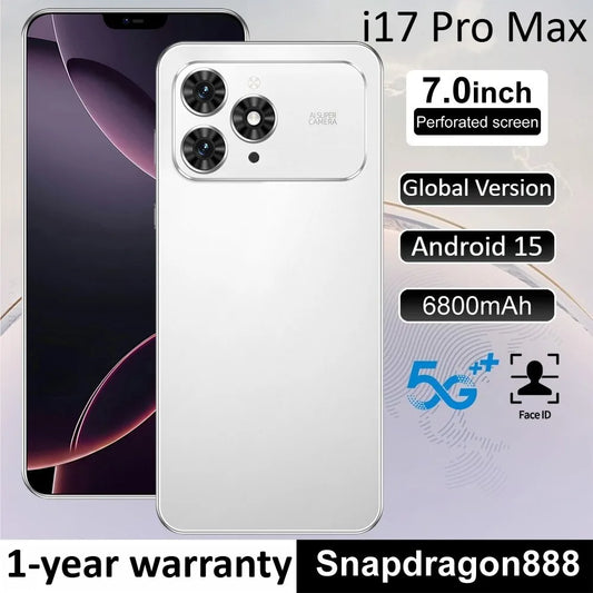 Hot New i17 Pro Max 7.0inch Original 2025 Intelligent 5G Dual Card Dual Standby Android 15 System Global Version 6800mAh Battery