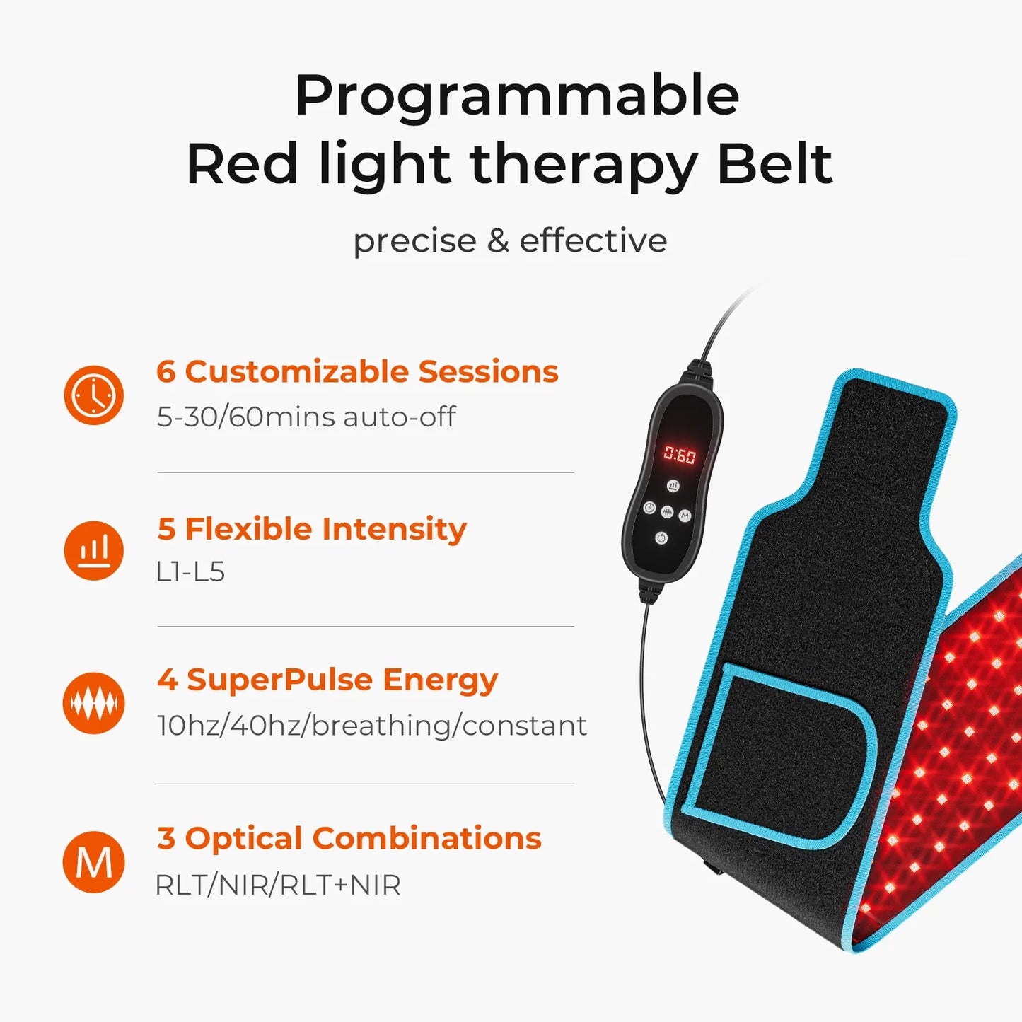 Red Light Therapy Belt LED Red Light Shoulder Back Waist Pain Relief Therapy Pad Infrared light Device Muscles Recover