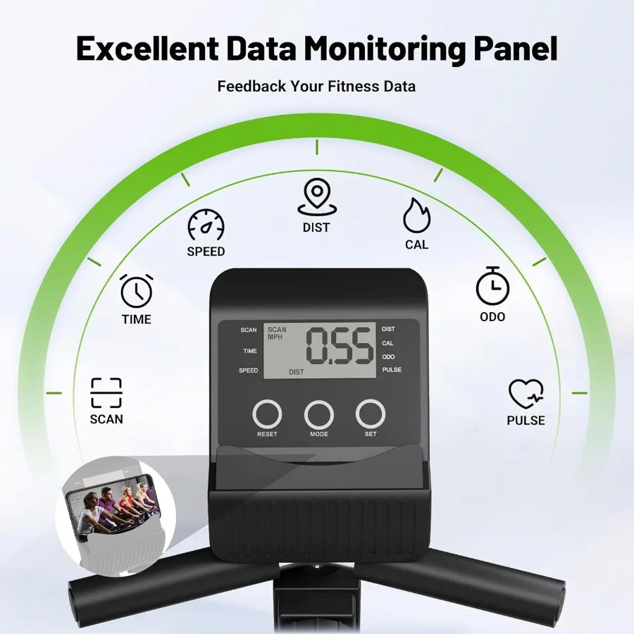 Caromix Recumbent Exercise Bike for Adults Seniors Stationary Bike for Home with Comfortable Seat and Heart Rate Handle Magneti