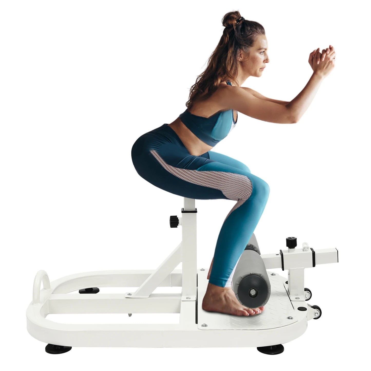 Foldable Multi-Function Deep Squat Bench, Home Gym Workout Station Leg Exercise Machine, Multifunctional Fitness Equipment