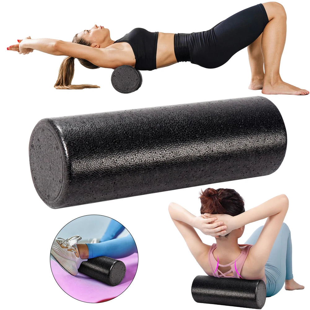 High Density Foam Rollers 12 Inch Solid Core Foam Massage Roller Round Back Legs Foam Roller for Exercise Yoga Pilates Physical