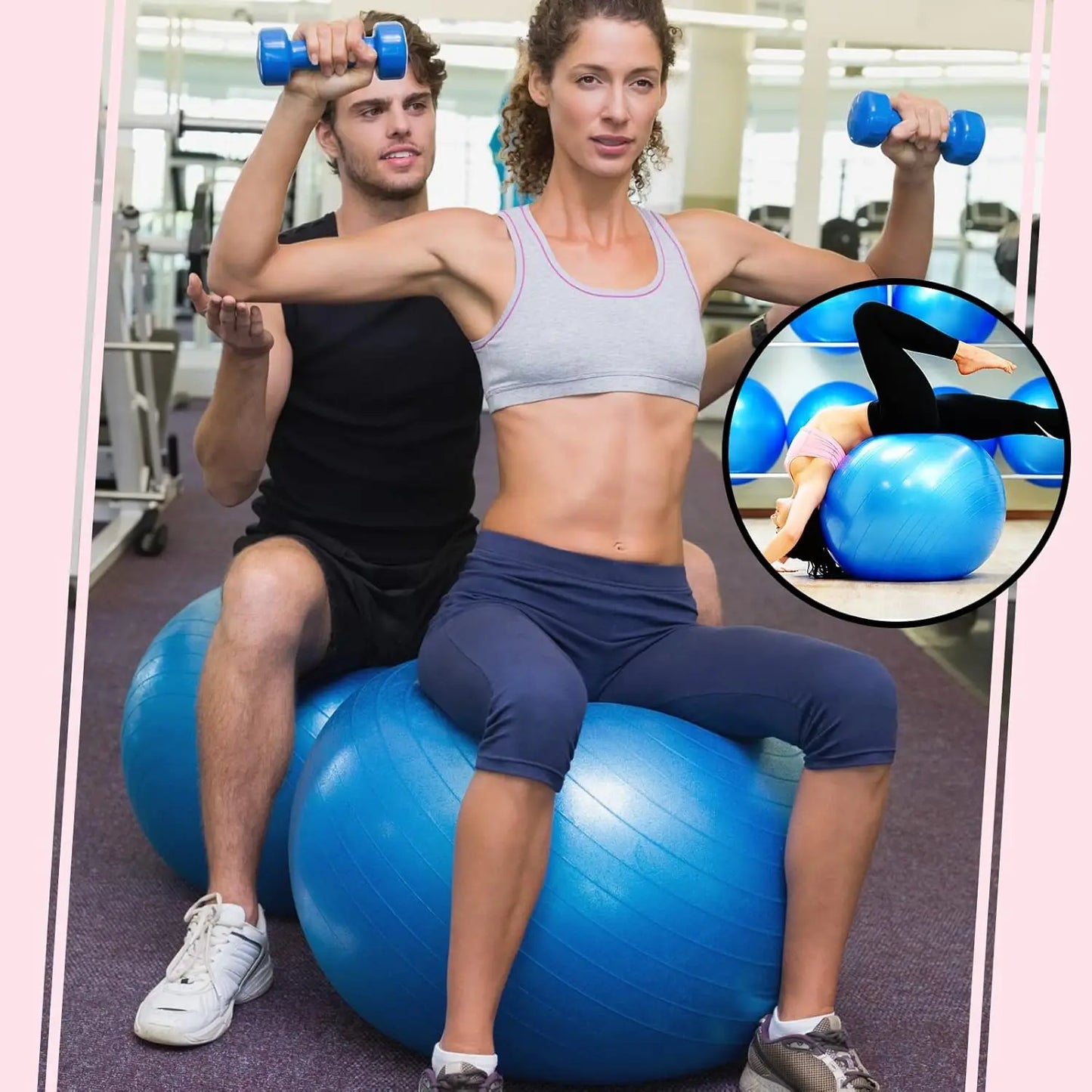 10 Pcs Pilate Ball Exercise Ball Bulk Yoga Ball for Fitness Pregnancy Birthing, Core Ball Chair Workout Equipment with Pump and
