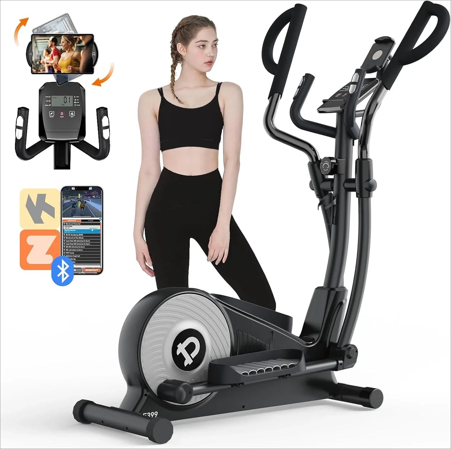 Elliptical Machine, Elliptical Exercise Machine with 16-Level Resistance & Hyper-Quiet Magnetic Driving System
