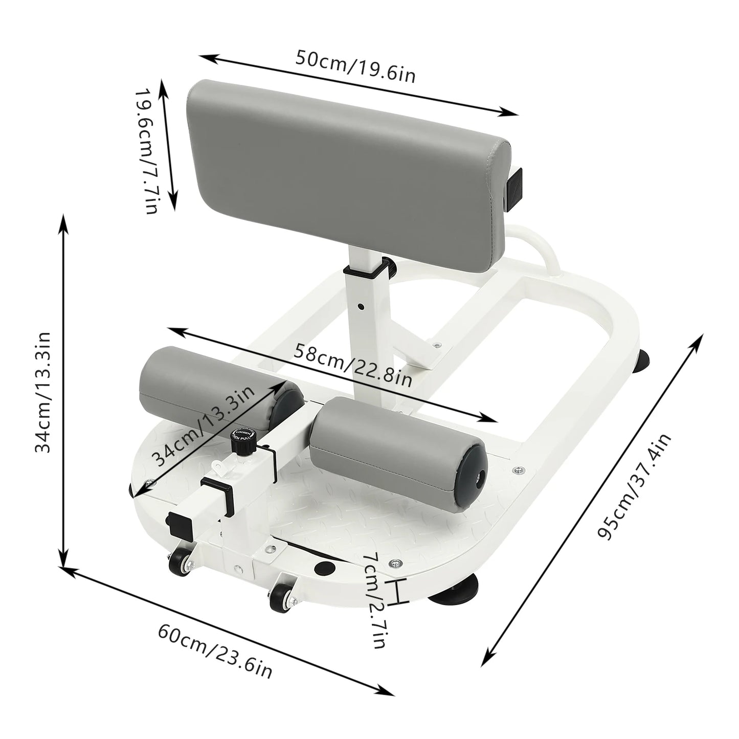Foldable Multi-Function Deep Squat Bench, Home Gym Workout Station Leg Exercise Machine, Multifunctional Fitness Equipment