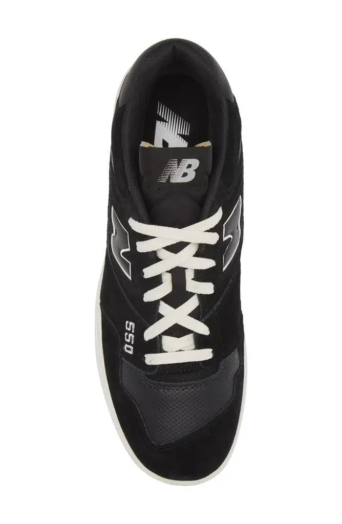 New Balance 550 Unisex Black White Basketball Sneakers Sports Footwear for Men and Women