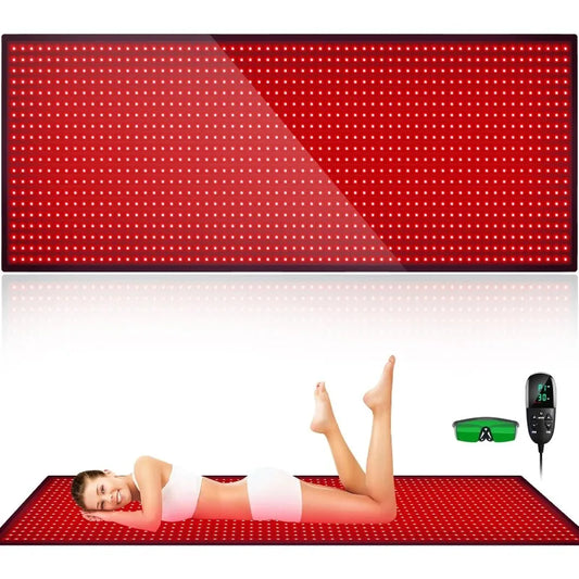 Full Body, 71"x31" Red Light Blanket Infrared Light Therapy Heating Pad Super Large 1280 LEDs 660nm&850nm