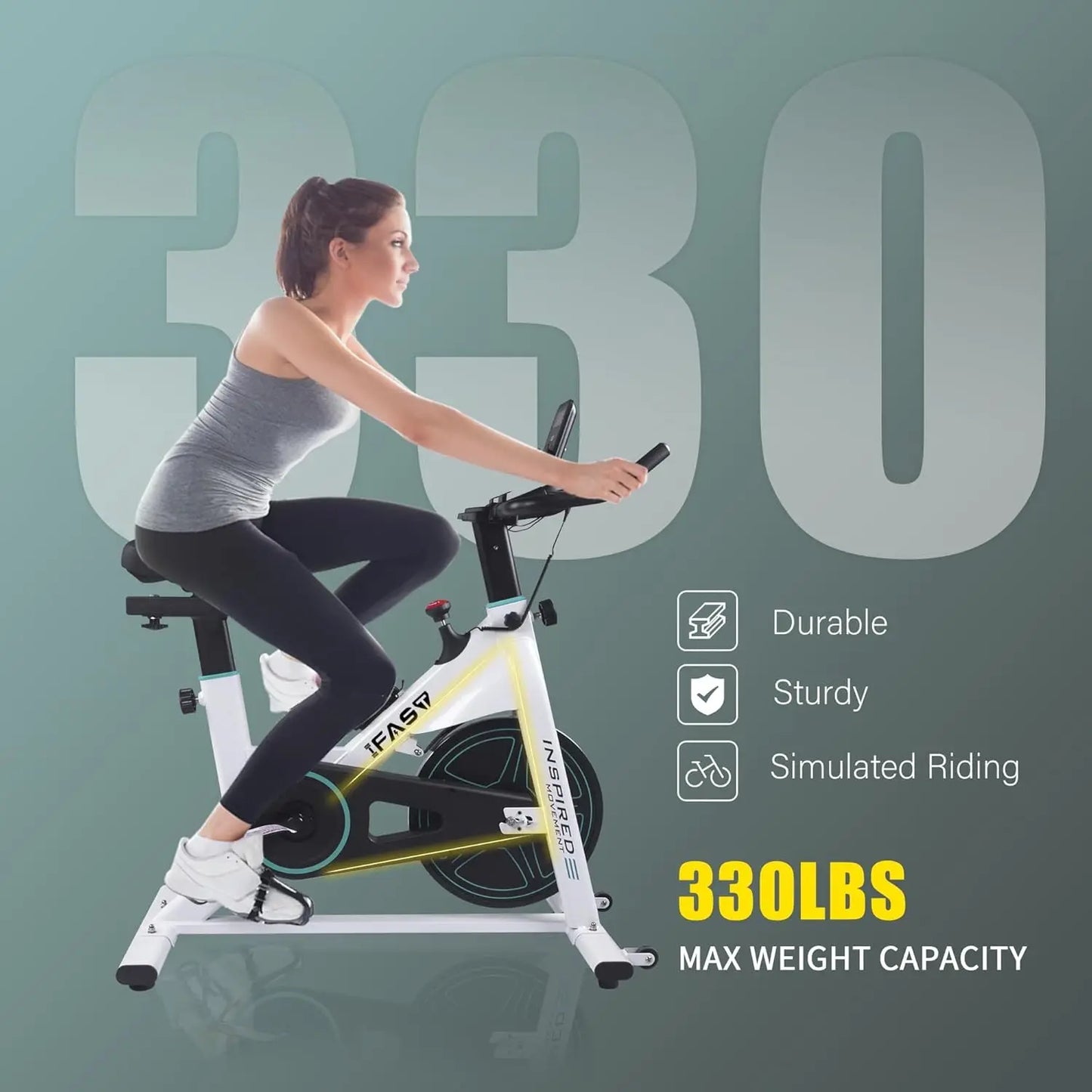 Exercise Bike 300LBS Weight Capacity Smooth Silent 35LB Heavy Flywheel Indoor Cycling Stationary Bike with LCD Monitor for Home