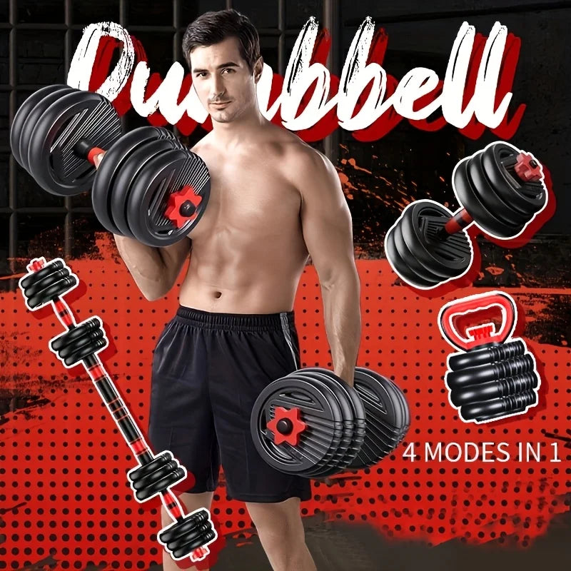 4-in-1 Adjustable Weight Dumbbell Set 22lb– Multi-Function Home Gym Equipment for Men & Women – Convertible Dumbbell, Kettlebell