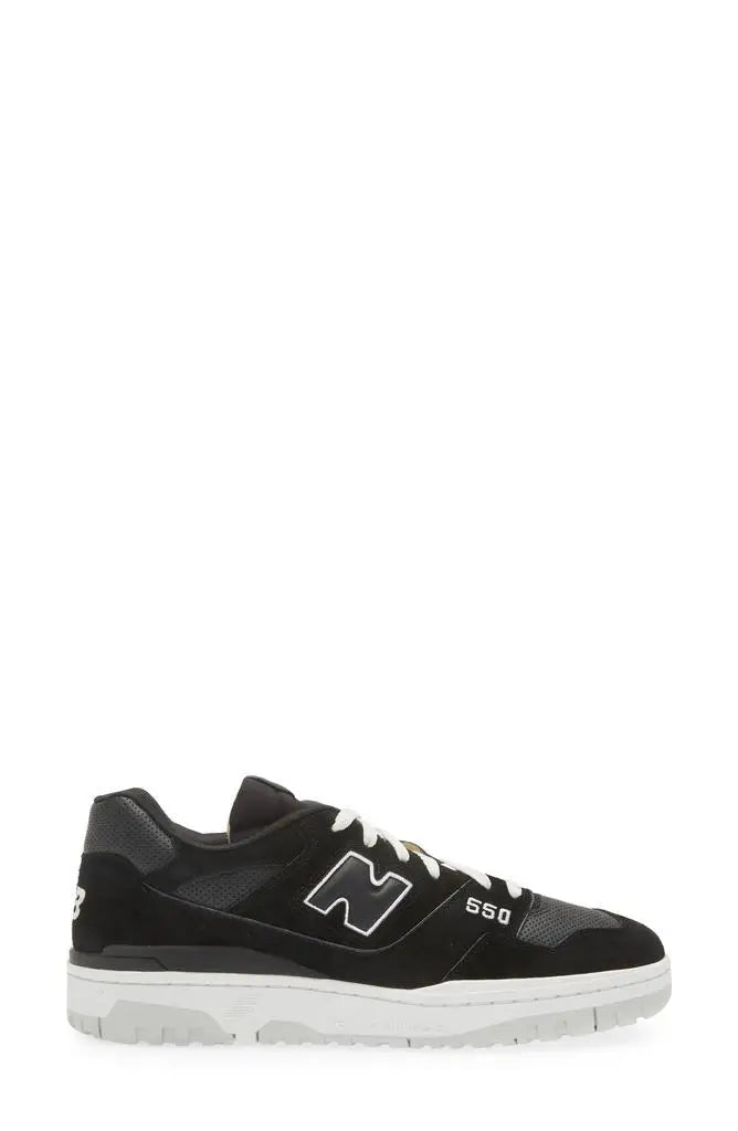 New Balance 550 Unisex Black White Basketball Sneakers Sports Footwear for Men and Women