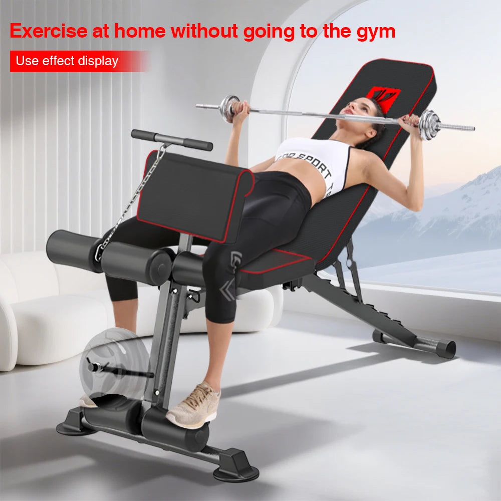 Multi-functional dumbbell bench and push rack combination, adjustable weight bench - practical fitness bench for exercise